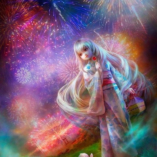 SHUの絵画作品　タイトルは、追想華（ついそうか）