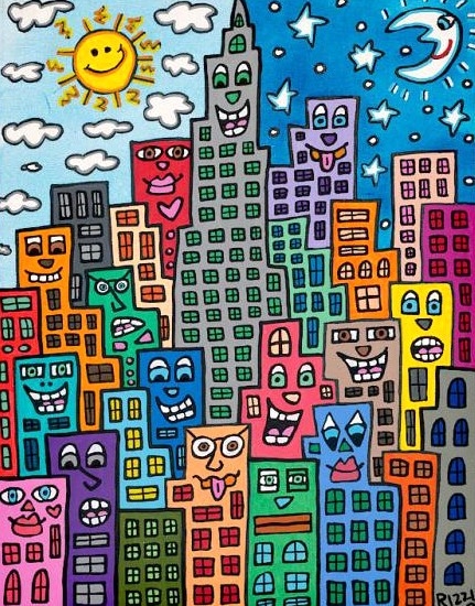 チャールズ・ファジーノの絵画作品　タイトルは、A-GREAT-PLACE-TO-LIVE-
