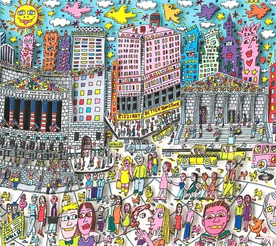 チャールズ・ファジーノの絵画作品　タイトルは、A WALK ON WALL STREET