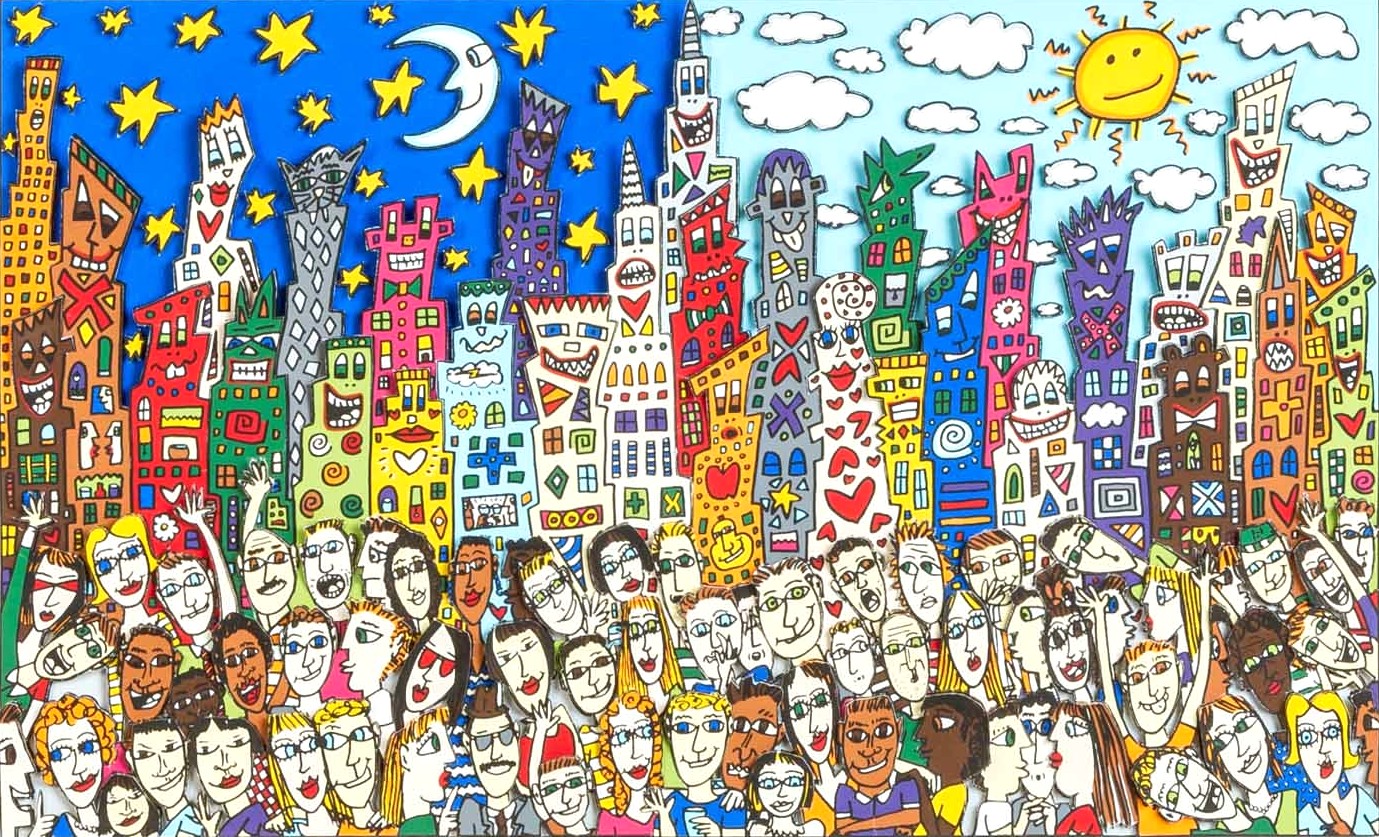 ジェームス・リジィの絵画作品　タイトルは、Make friends with life and people