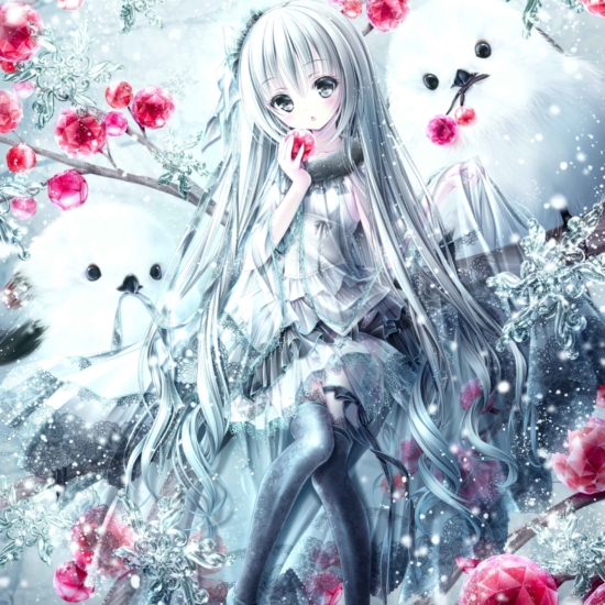 てぃんくるの絵画作品　タイトルは、SNOW FAIRY