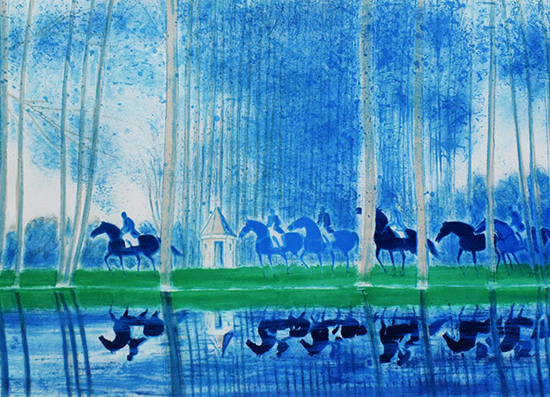 アンドレ・ブラジリエの絵画作品　タイトルは、湖畔の反映