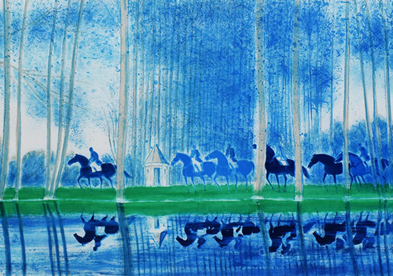 アンドレ・ブラジリエの絵画作品　タイトルは、湖畔の反映
