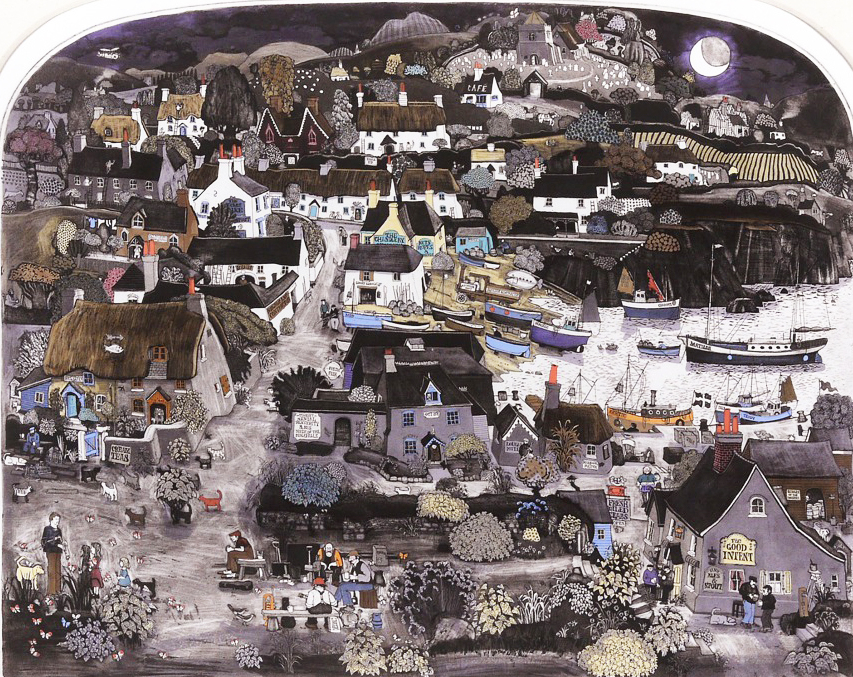 グラハム・クラークの絵画作品　タイトルは、Uncle Sid and the limpet racers