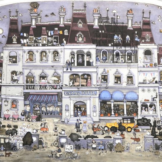 グラハム・クラークの絵画作品　タイトルは、グランドホテル