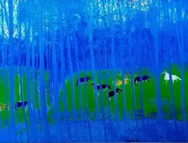 アンドレ・ブラジリエの絵画作品　タイトルは、青い木立
