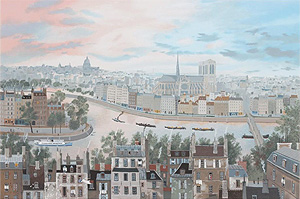 ミッシェル・ドラクロワの絵画作品　タイトルは、左岸