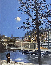 ミッシェル・ドラクロワの絵画作品　タイトルは、月夜の恋人達