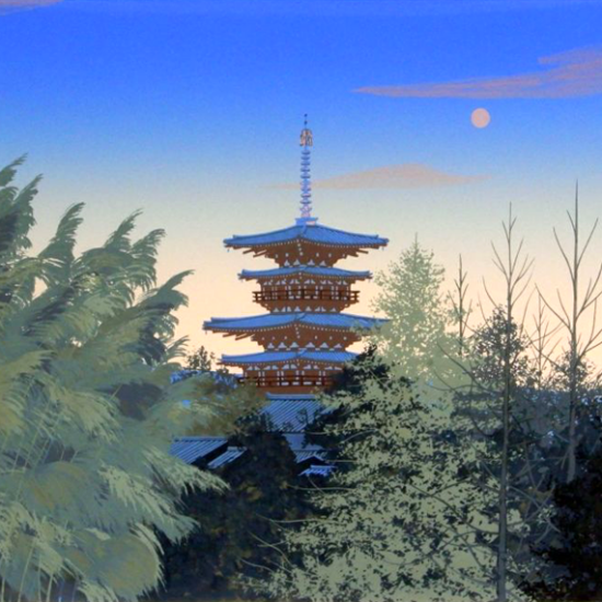千住博の絵画作品　タイトルは、朝光塔