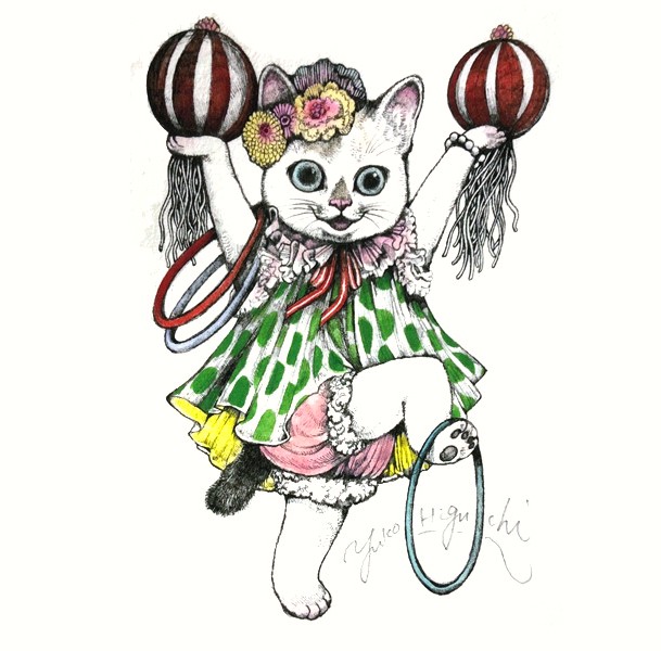 ヒグチユウコの絵画作品　タイトルは、Circus・トップスター