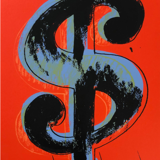 アンディ・ウォーホルの絵画作品　タイトルは、ドル Dollars Sign 1