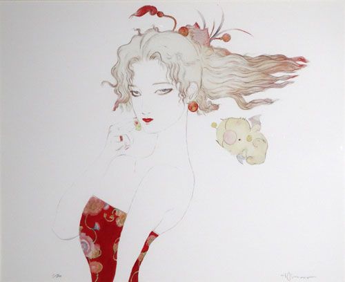 天野喜孝の絵画作品　タイトルは、リボン