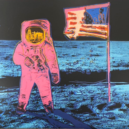 アンディ・ウォーホルの絵画作品　タイトルは、 ムーンウォーク ピンク (サンデー・B・モーニング版)