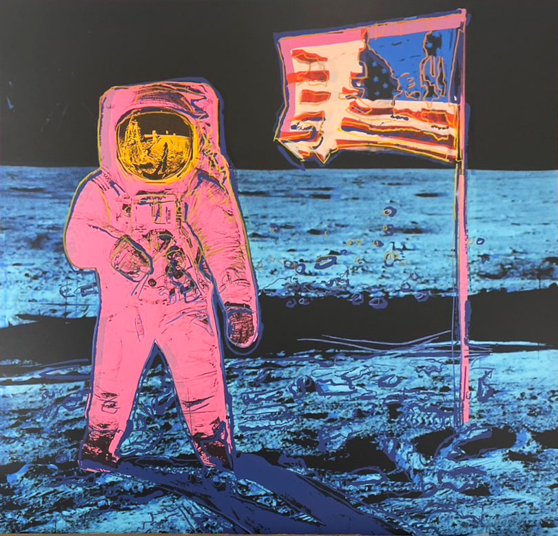 アンディ・ウォーホルの絵画作品　タイトルは、 ムーンウォーク ピンク (サンデー・B・モーニング版)