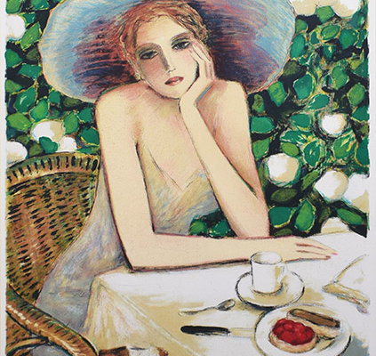 ジャン・ピエール・カシニョールの絵画作品　タイトルは、さくらんぼのタルト　Cherry tart