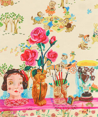 ナタリー・レテの絵画作品　タイトルは、棚の上