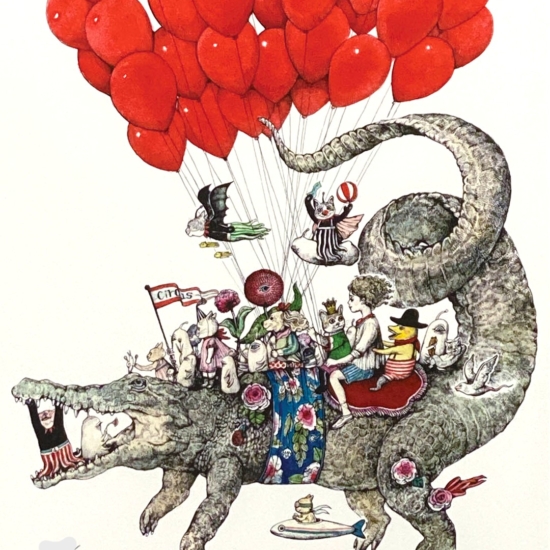 ヒグチユウコの絵画作品　タイトルは、サーカス(静岡)