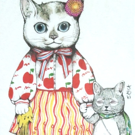 ヒグチユウコの絵画作品　タイトルは、さむくなんかないわ