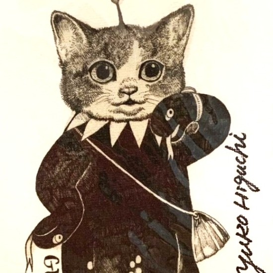ヒグチユウコの絵画作品　タイトルは、まちあわせ GUSTAVEくん