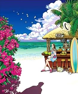 わたせせいぞうの絵画作品　タイトルは、風が連れてきた人
