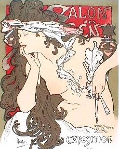 アルフォンス・ミュシャの絵画作品　タイトルは、サロン デサン１８９６　Salon Design 1896