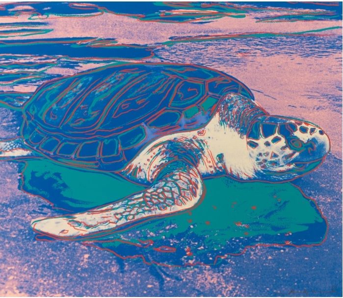 アンディ・ウォーホルの絵画作品　タイトルは、カメ