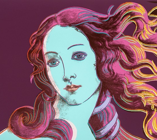 アンディ・ウォーホルの絵画作品　タイトルは、サンドロ・ボッティチェリ ヴィーナス誕生