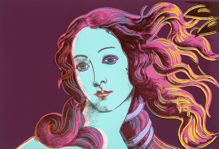 アンディ・ウォーホルの絵画作品　タイトルは、サンドロ・ボッティチェリ ヴィーナス誕生