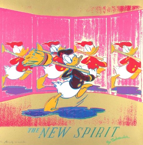 アンディ・ウォーホルの絵画作品　タイトルは、 The New Spirit 　ドナルド・ダック