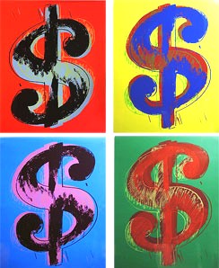 アンディ・ウォーホルの絵画作品　タイトルは、$$$$-ドル