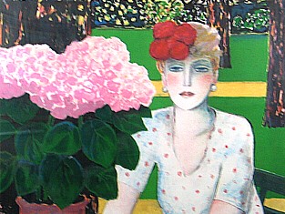 ジャン・ピエール・カシニョールの絵画作品　タイトルは、あじさいとオード　Hydrangea and ode