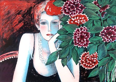 ジャン・ピエール・カシニョールの絵画作品　タイトルは、ダリア　Dahlia