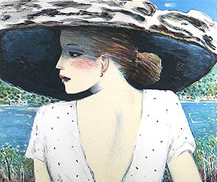 ジャン・ピエール・カシニョールの絵画作品　タイトルは、帽子をかぶったオード　Ode with a hat