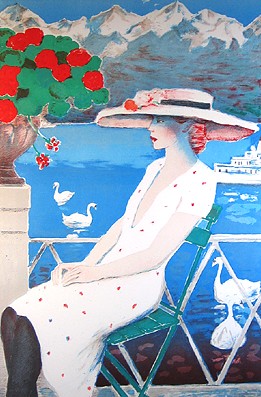 ジャン・ピエール・カシニョールの絵画作品　タイトルは、白鳥Swan