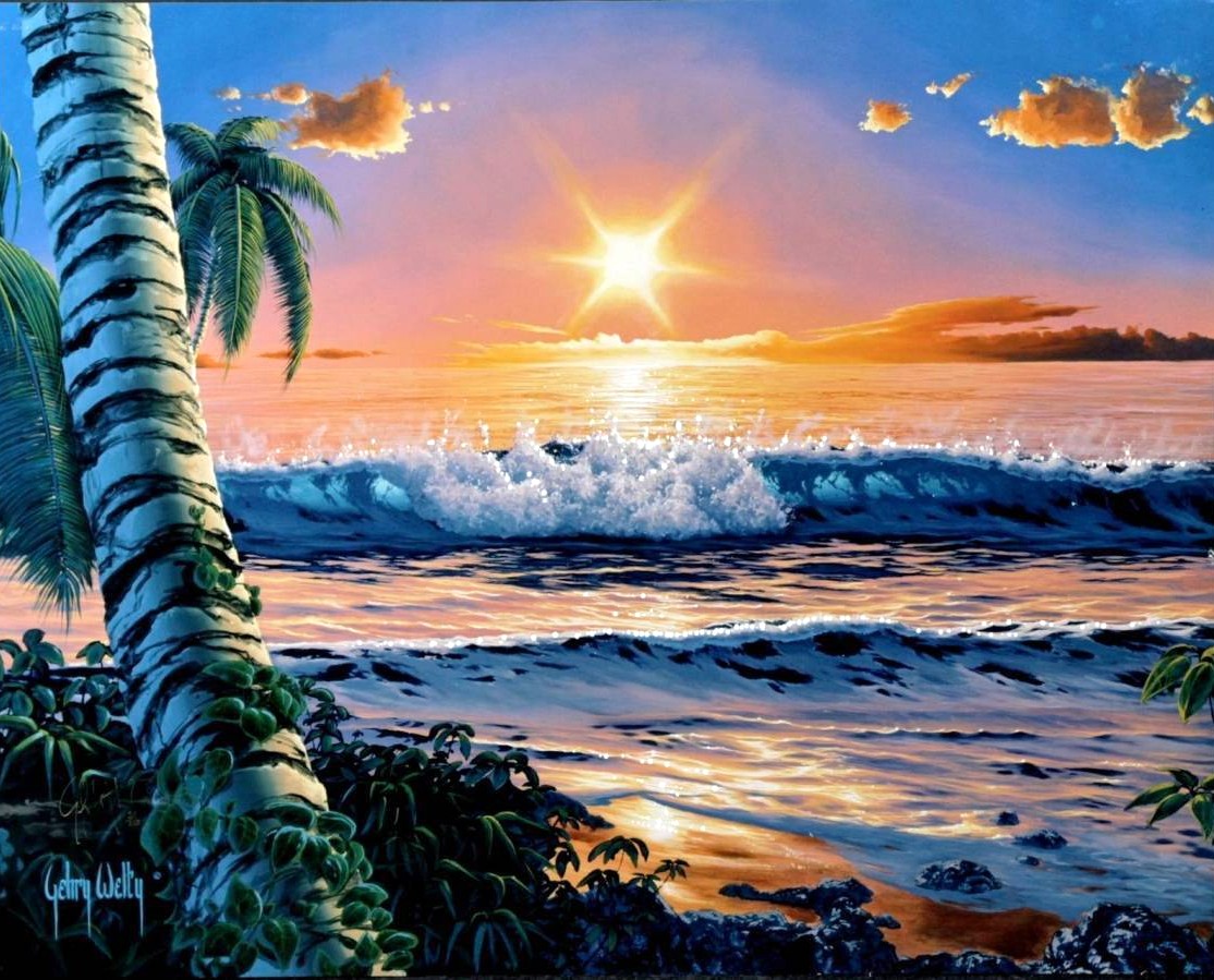 ゲーリー・ウェルティーの絵画作品　タイトルは、海