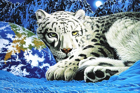 シム・シメールの絵画作品　タイトルは、 ウォームス オブ ホーム～星の優しさ～ thewarmthofhome