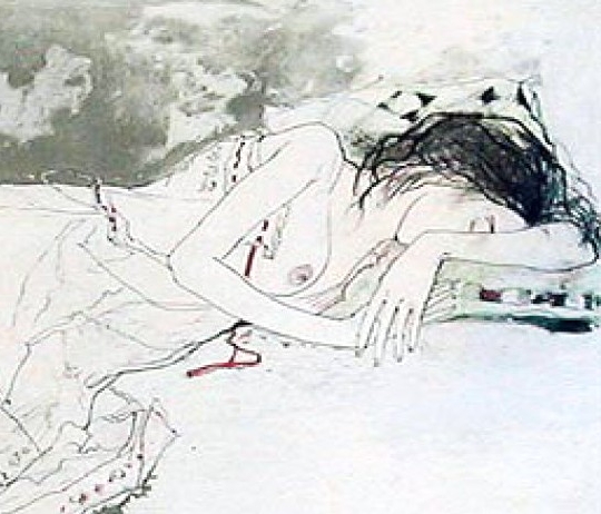 ジャン・ジャンセンの絵画作品　タイトルは、横たわる裸婦1984