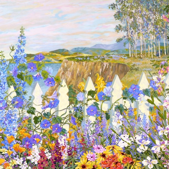 ジョン・ポーウェルの絵画作品　タイトルは、 FIELD OF LUPIN
