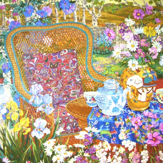 ジョン・ポーウェルの絵画作品　タイトルは、ガーデンパーティ