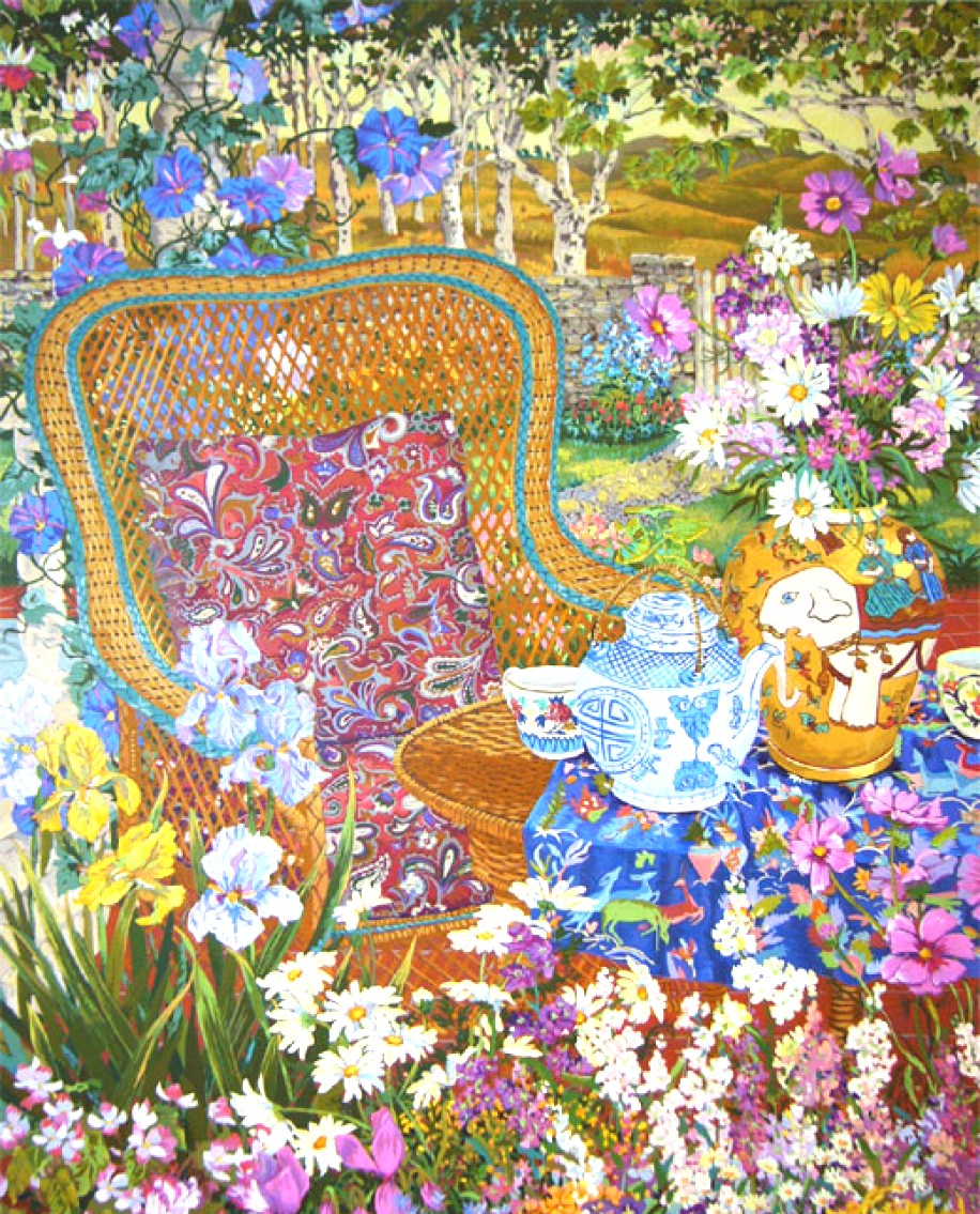 ジョン・ポーウェルの絵画作品　タイトルは、ガーデンパーティ