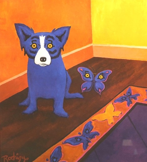 ジョージ・ロドリーゲの絵画作品　タイトルは、Butterflies are Free 1996