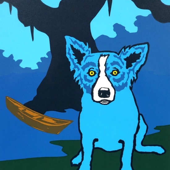 ジョージ・ロドリーゲの絵画作品　タイトルは、ROW WITH ME HENRY 1995