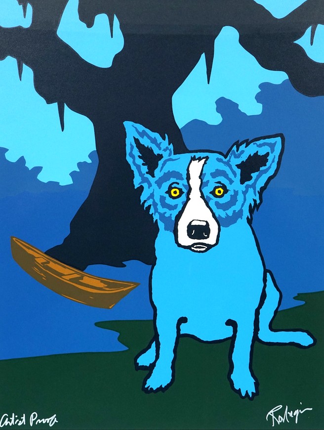 ジョージ・ロドリーゲの絵画作品　タイトルは、ROW WITH ME HENRY 1995
