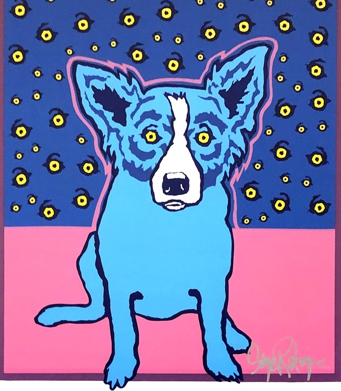 ジョージ・ロドリーゲの絵画作品　タイトルは、 スターリースターリーアイズ 1991