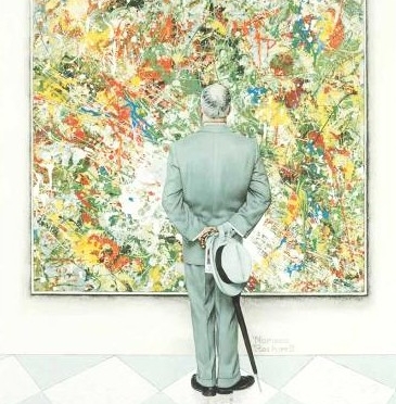 ノーマン・ロックウェルの絵画作品　タイトルは、目利きconnoisseur