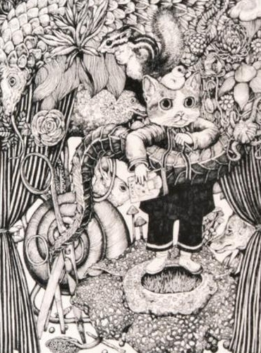 ヒグチユウコの絵画作品　タイトルは、ボリスとラフレシア