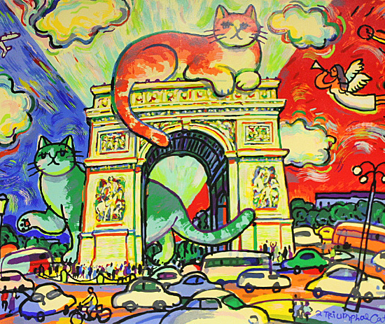マイケル・ルーの絵画作品　タイトルは、a Triumphal cats
