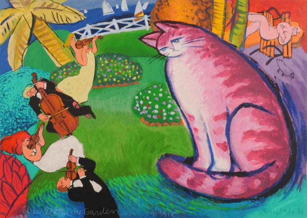 マイケル・ルーの絵画作品　タイトルは、カルテット・イン・ザ・ガーデン