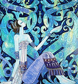 ティン・シャオ・クァンの絵画作品　タイトルは、フェニックス・レディ