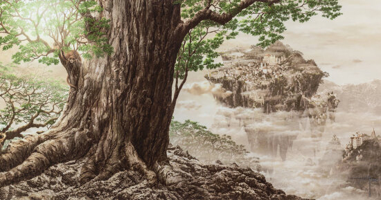 内尾和正の絵画作品　タイトルは、浮遊の郷